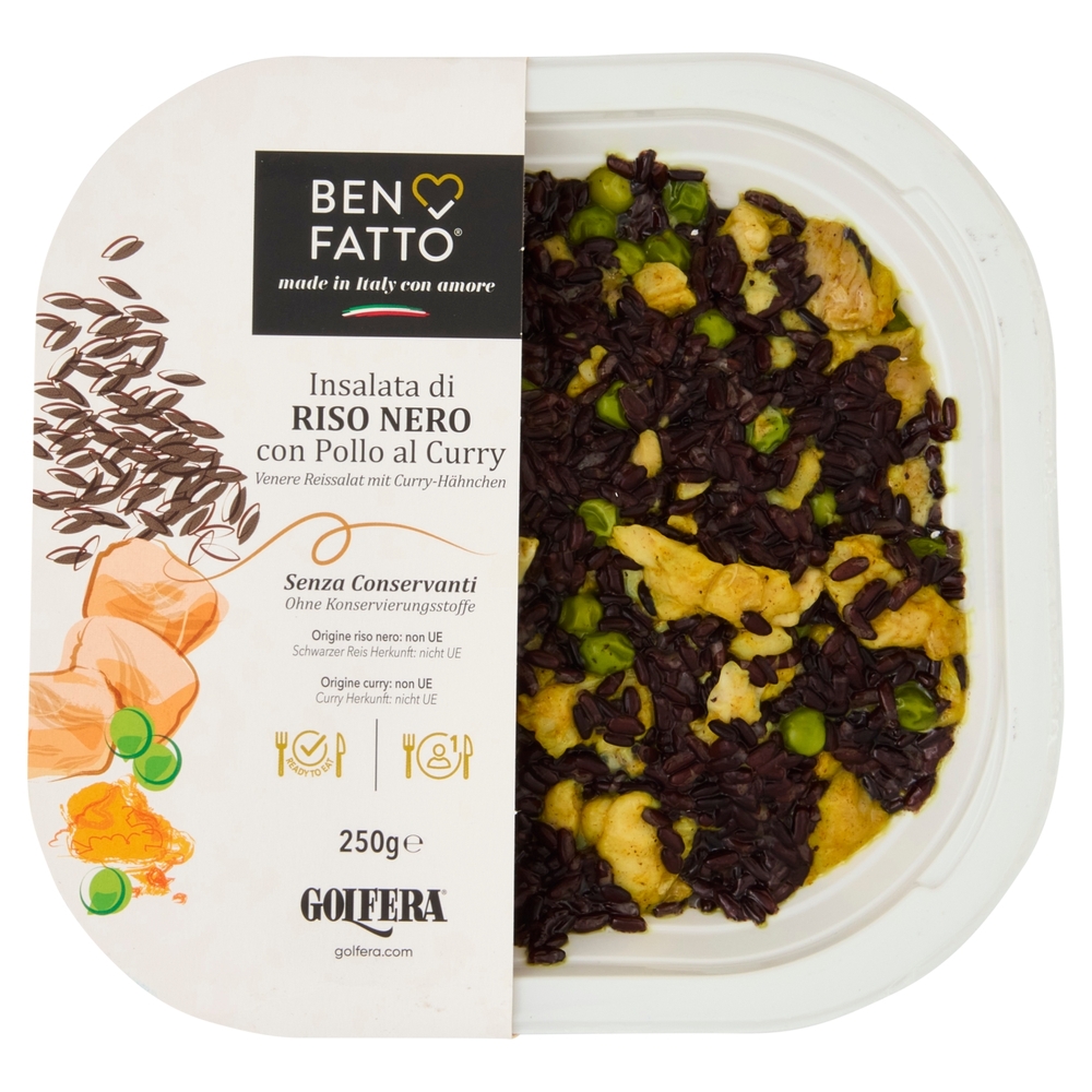 Golfera Ben Fatto Insalata di Riso Nero con Pollo al Curry 250 g